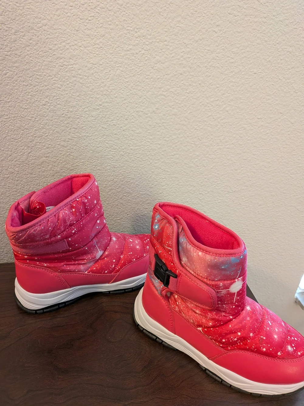 Harvest Land Kids Pink Snow Boots with Easy-Adjust Strap